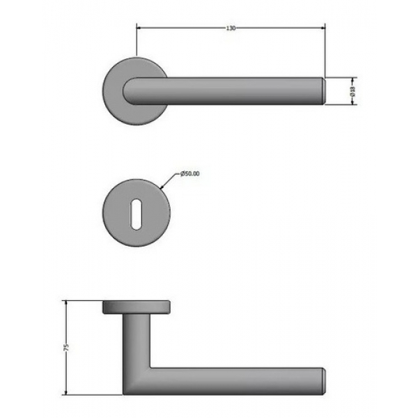 Manija Acero Inox Sa03 Simple giratoria  Con bocallave - Imagen 4