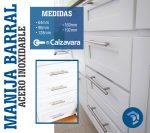 Manija Tirador Barral Acero Inox Mueble De 192 Mm Qbo - Imagen 2