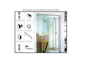 Kit Mampara Corrediza P/ Ba?o A. Inox Minimalista (granero)