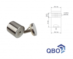 Separador / Fijacion De Acero Inoxidable Para Vidrio Pared