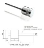 Inserto Boton Separador P/ Paño Fijo De Vidrio 38 X 35 Mm Satinado