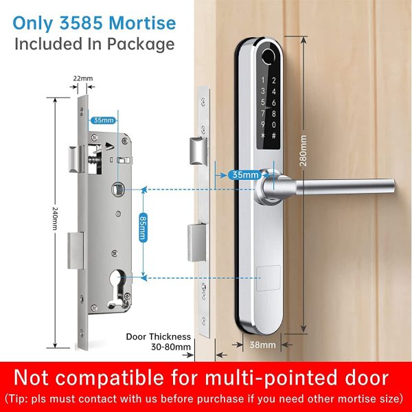 S31B MORTISE (3585) Cerradura Electronica / Digital S31 Color Negro - Imagen 4
