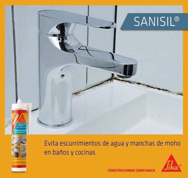 Sellador De Silicona Acetica Sanisil  (anti Hongo En Sanitarios) X 300 Ml - Imagen 2