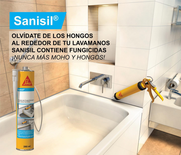 Sellador De Silicona Acetica Sanisil  (anti Hongo En Sanitarios) X 300 Ml - Imagen 3