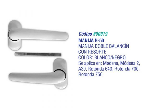 90019.jpg Manija Aluminio H-50 (doble Balancin) P/abert. Aluminio - Imagen 1