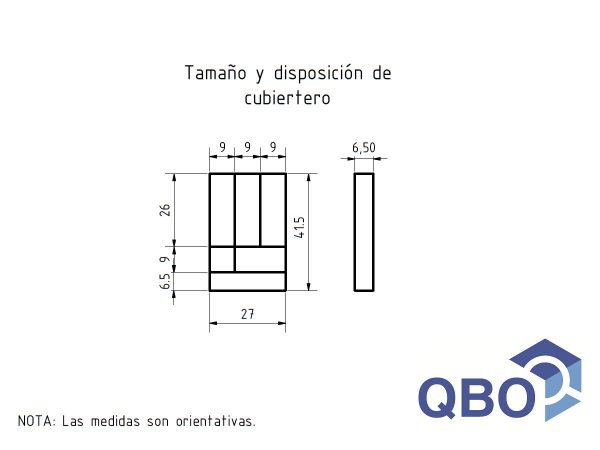 Cubiertero Acero Inoxidable  Para Modulo De 450 Mm - Imagen 3