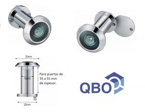 Mirilla Mirador Optico 180? Para Puerta De 35 A 55 Mm Bronce