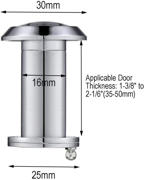 Mirilla Mirador Optico 180? Para Puerta De 35 A 55 Mm Bronce - Imagen 4