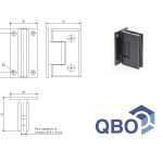 Bisagra P/ Mampara Pared-vidrio 90? Zamak Negra Biselada