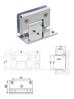 Bisagra P/ Mampara Pared-vidrio 90? Zamak P/fijar Al Borde