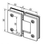 Bisagra P/ Mampara Uni?n Vidrio-vidrio 180? Zamak - Imagen 3