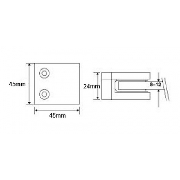 Fijacion Recta Para Pa?os Fijos - Vidrio a Pared - Imagen 2