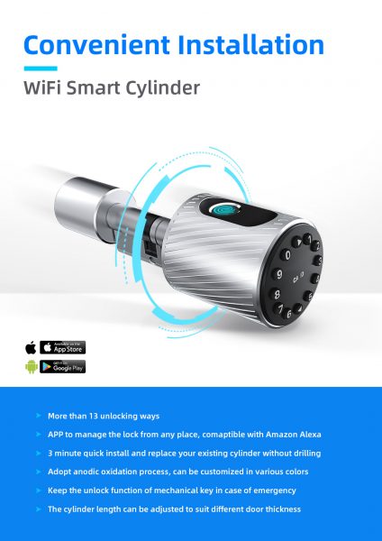 Cerradura Para Puerta de Seguridad Multianclaje Pass - Huella - RFID - Bluetooth - WiFi - Imagen 2