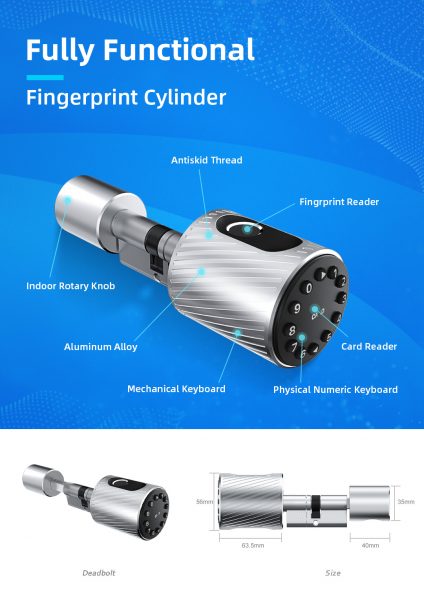 Cerradura Para Puerta de Seguridad Multianclaje Pass - Huella - RFID - Bluetooth - WiFi - Imagen 5