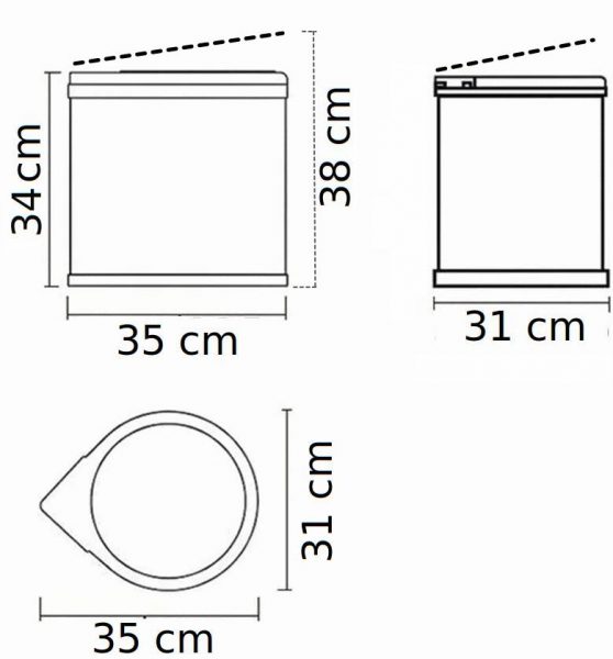 Cesto de Residuos Extraible a puerta - 8 litros - Imagen 3