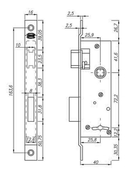 05117A.jpg Cerradura para Aberturas de Aluminio ANDIF 857/40F16 - Imagen 2