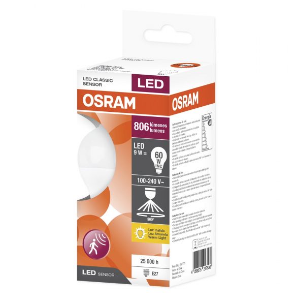 Lampara con sensor de movimiento integrado de 9W - Imagen 2