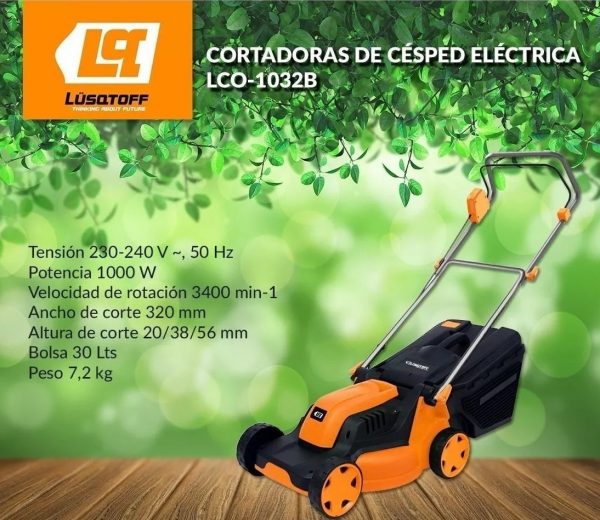 Cortadora de Cesped Electrica 1000W Lusqtoff LCO-1032B - Imagen 2
