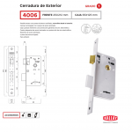 Cerrojo Kallay 4006 Para Puerta De Exterior