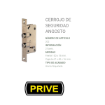 Cerrojo De Seguridad Prive 202 Zincada Angosto