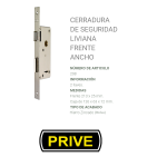 Cerradura Prive Liviana Frente Ancho 208 Zincada