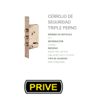 Cerrojo Prive 211 Triple Perno Niquelado