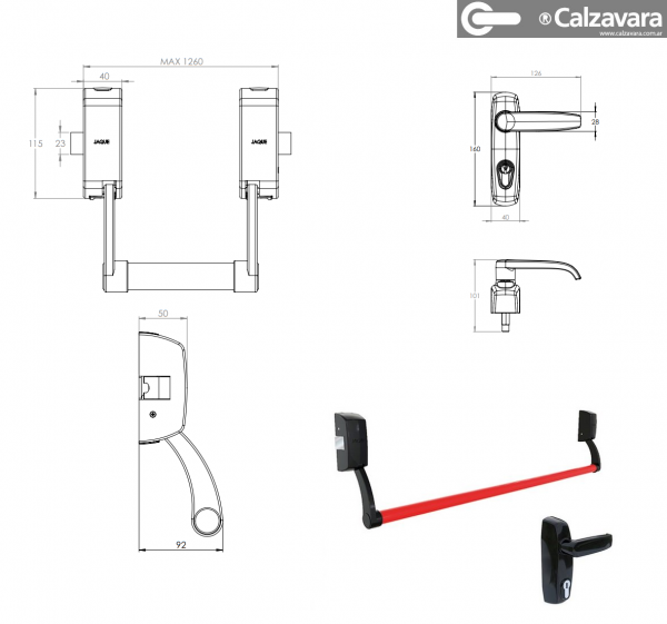 Sistema Anti-panico Jaque Sistema Push + Manija Exterior - Imagen 3