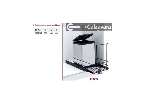 09408.jpg Canasto Porta Residuo Doble + Cesto De Residuo - Bajo Mesada - Imagen 1