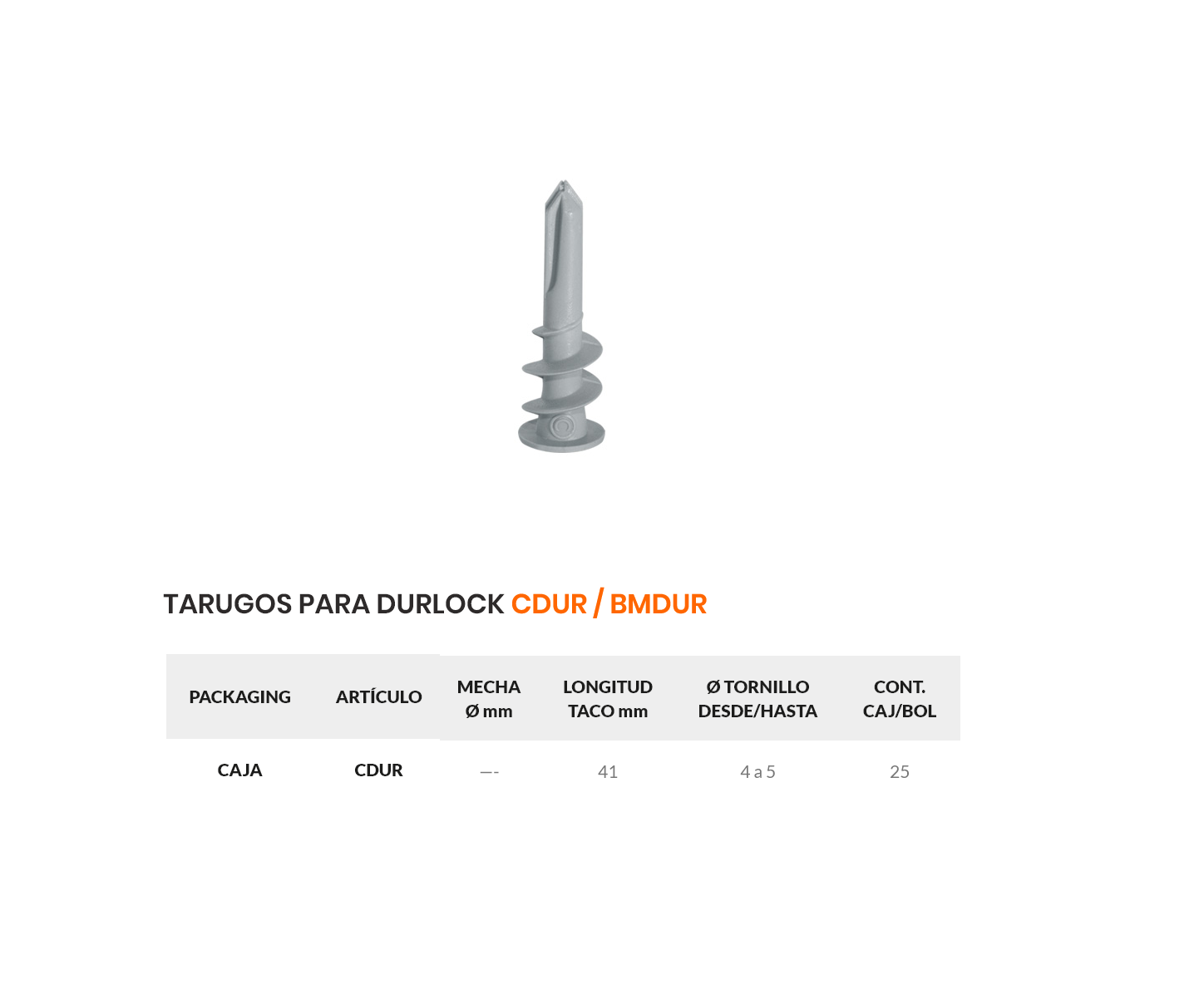 Tarugo Taco Nylon SX 6 Fischer – 100 Ud – CALZAVARA