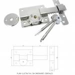 Pasador Cerrojo Seguridad Llave Cruz C/2 Llaves