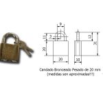 Candado De Bronce Pesado Seguridad (valijas) De 20 Mm