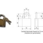 Candado De Bronce Pesado Seguridad De De 32 Mm
