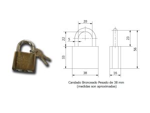 Candado De Bronce Pesado Seguridad De De 38 Mm