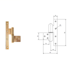 Pomela Bisagra Mixta Para  Puerta Y Ventana 110x55 Bronce