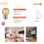 Lampara Osram Vintage 1906 Led  Gota 2.5w Calida E27