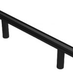 Manija Tirador Barral Acero Inox Negra Mueble De 128 Mm