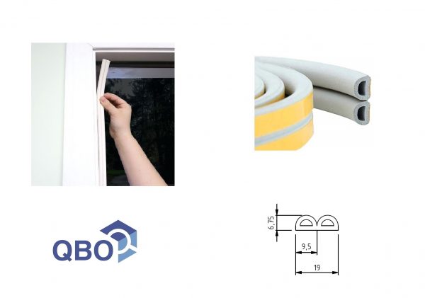 90371B.jpg Burletes Para Puertas Y Ventanas Qbo Tipo D Ahorro Energia - Imagen 1