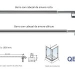 Brazo Extensible Tensor Soporte Inox. Para  Mampara 80 A 100 Cm