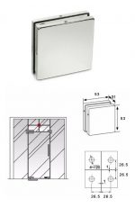 Union Central (de Cuadrante) Para Pa?os Fijos De Cristal (inox) - Imagen 2