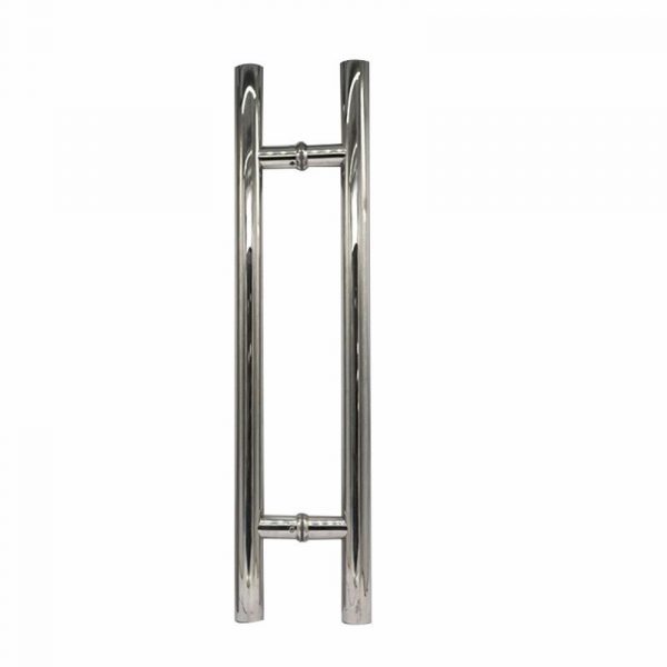 Barral Manijon 50 Cm Acero Inoxidable Pulido Puerta Vidrio Doble - Imagen 2