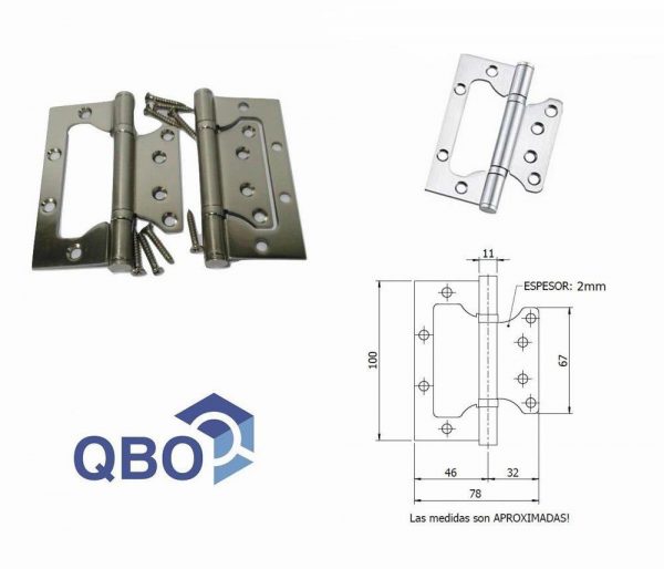 Bisagra Sin Rebaje 100x78 Libro Omega Municion Puerta Bisagra - Imagen 4