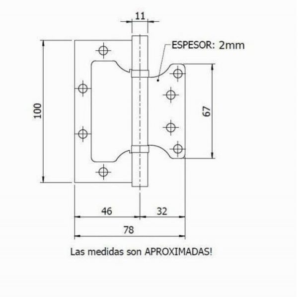 Bisagra Sin Rebaje Libro Omega Municion 100x78 Negro Mate - Imagen 4