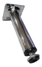 Pata Bajo Mesada Redonda Cromada 150 Mm Regulable Hogar Color Plateado