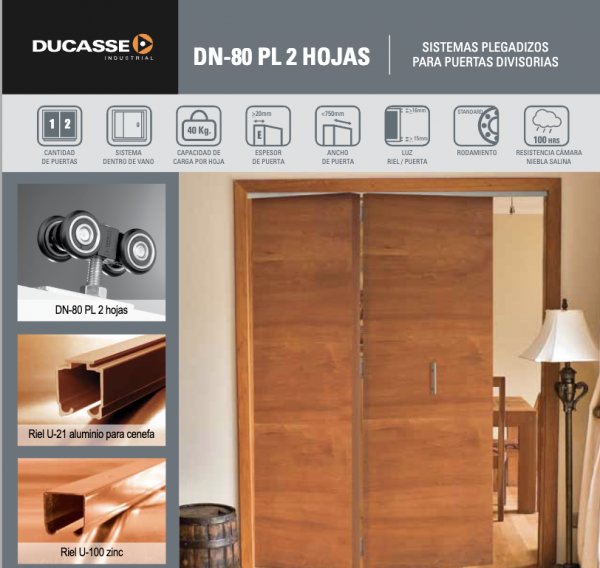 36036_kit_plegadizo_ducasse Kit Puerta Plegadiza Ducasse DN-80 PL (2 hojas) - Imagen 1