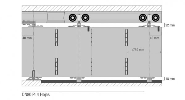 Kit Puerta Plegadiza Ducasse DN-80 PL (4 hojas) - Imagen 3
