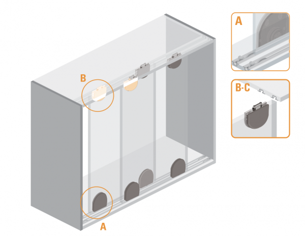 kit corredizo Ducasse AL 1535 vidrio - Imagen 2