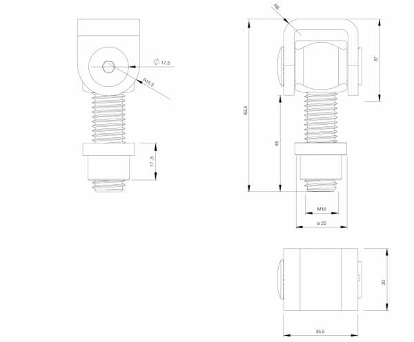 Bisagras Regulable Para Soldar Para Portones Batientes x2 - Imagen 3