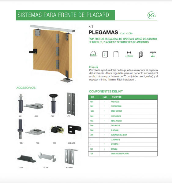 Captura de pantalla 2023-04-20 a la(s) 18.51.22 kit Puerta Plegadiza Mr Plegamas Simple - Imagen 2