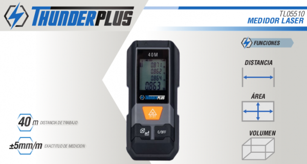MEDIDOR DE DISTANCIA THUNDER 40m TL05510 - Imagen 2
