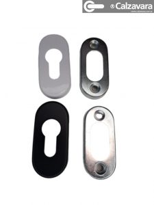 Bocallave Oval Tipo Euro Blanco Acero Manija